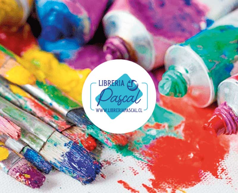 Imagen de pinceles y tubos de pintura de colores - Librería Pascal, artículos técnicos, escolares y de oficina
