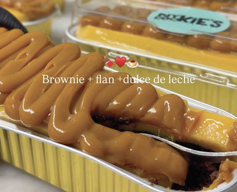 ny-cookies-brownie-flan-dulce-de-leche-barrio-italia Brownie con flan y dulce de leche de NY Cookie’s en Bodega Italia, Barrio Italia